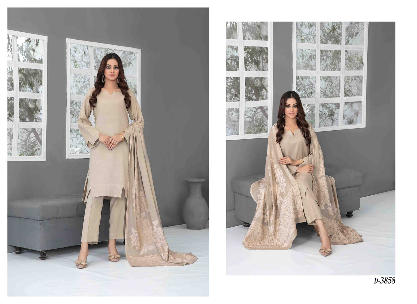 ELADARI Peach Leather Tawwakkal 58 - Waheed Javaid Collections