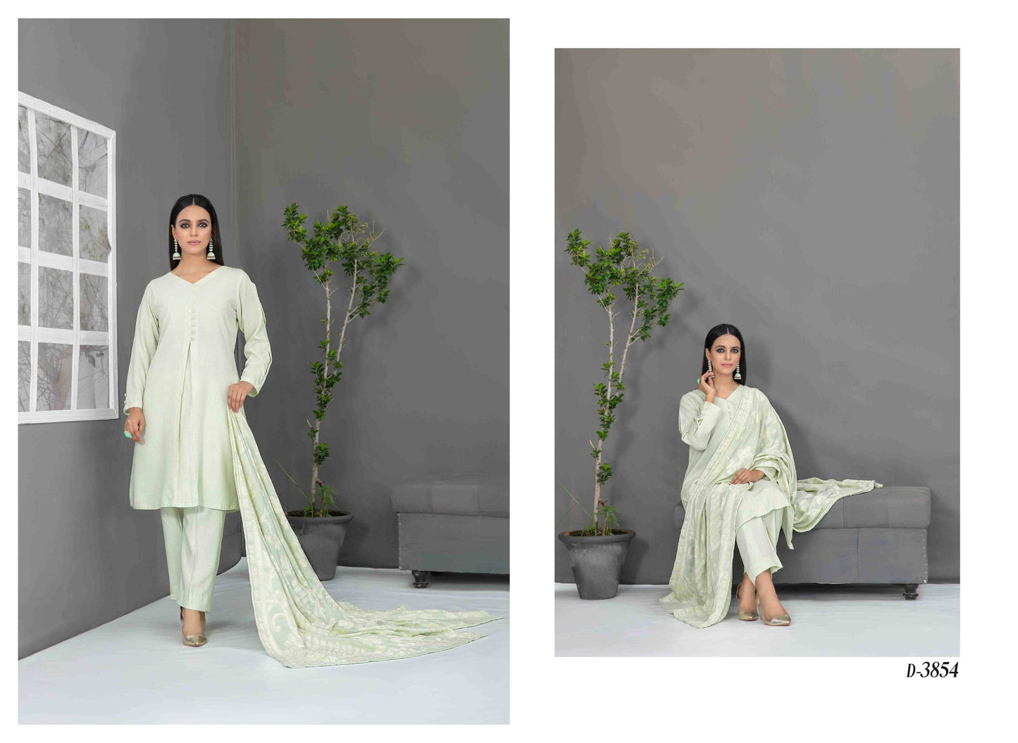 ELADARI Peach Leather Tawwakkal 54 - Waheed Javaid Collections