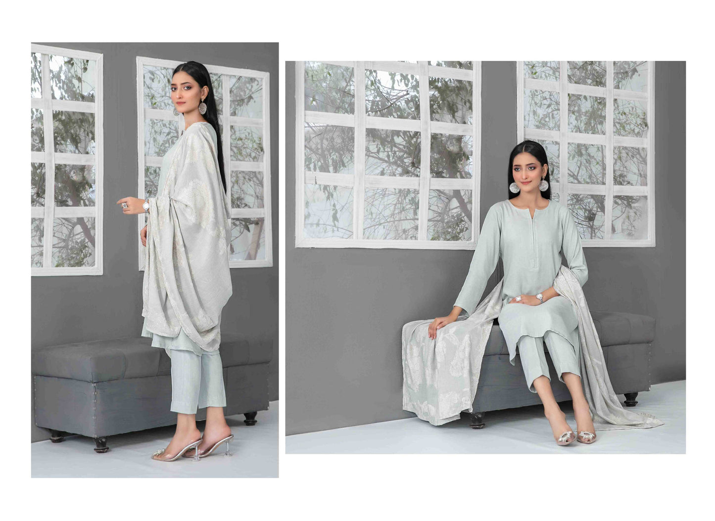 ELADARI Peach Leather Tawwakkal 57 - Waheed Javaid Collections