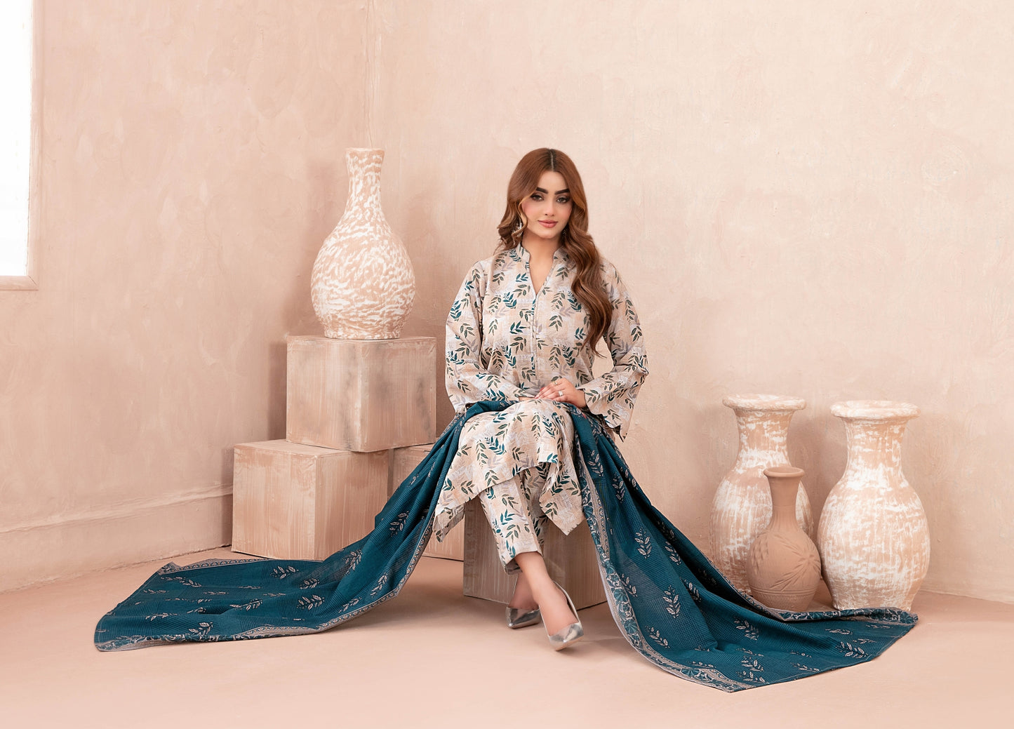 Nazli Tawakkal Premium High Quality Khaddar Printed 3 Piece D#51 - Waheed Javaid Collections