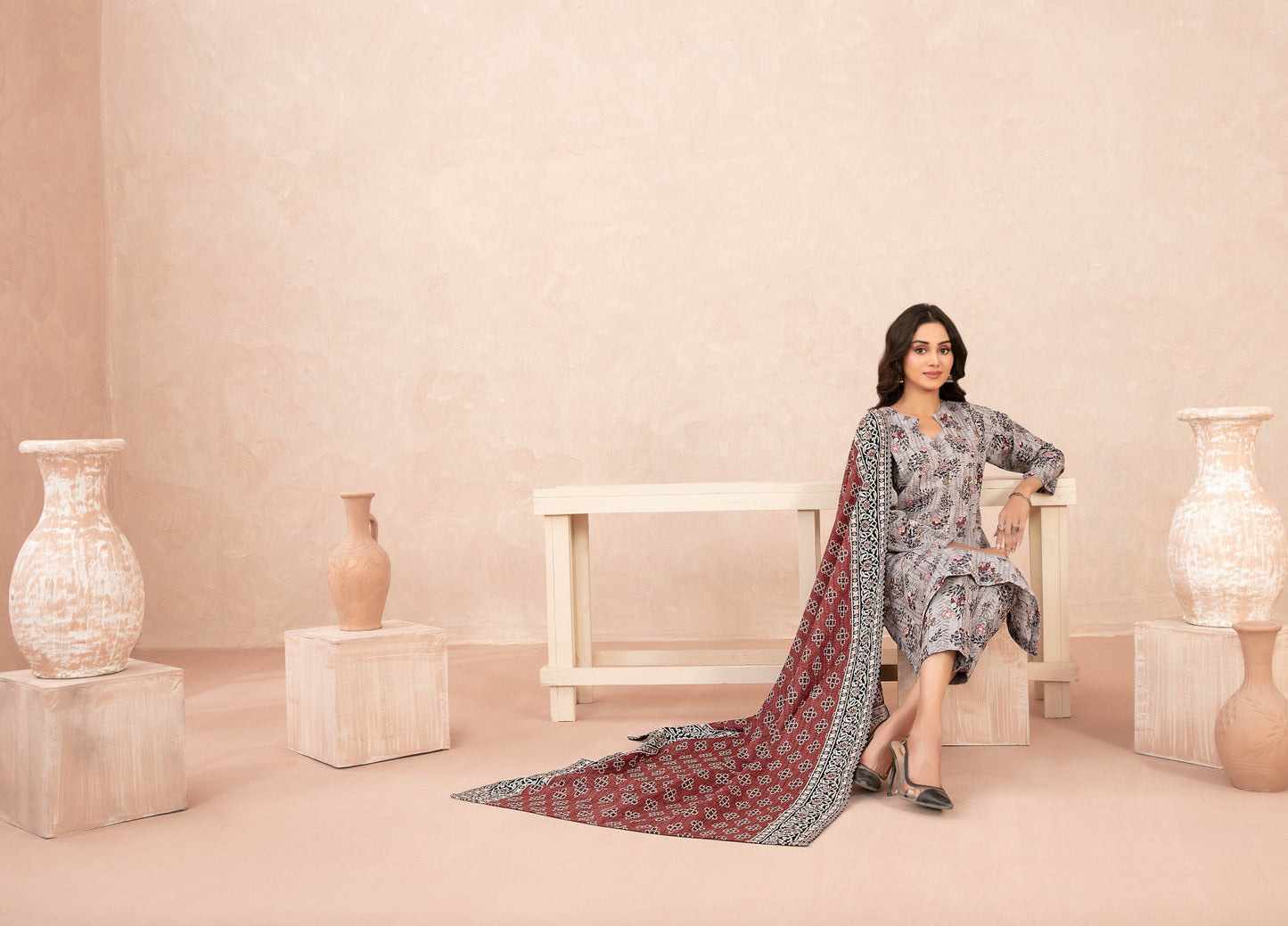 Nazli Tawakkal Premium High Quality Khaddar Printed 3 Piece D#46 - Waheed Javaid Collections