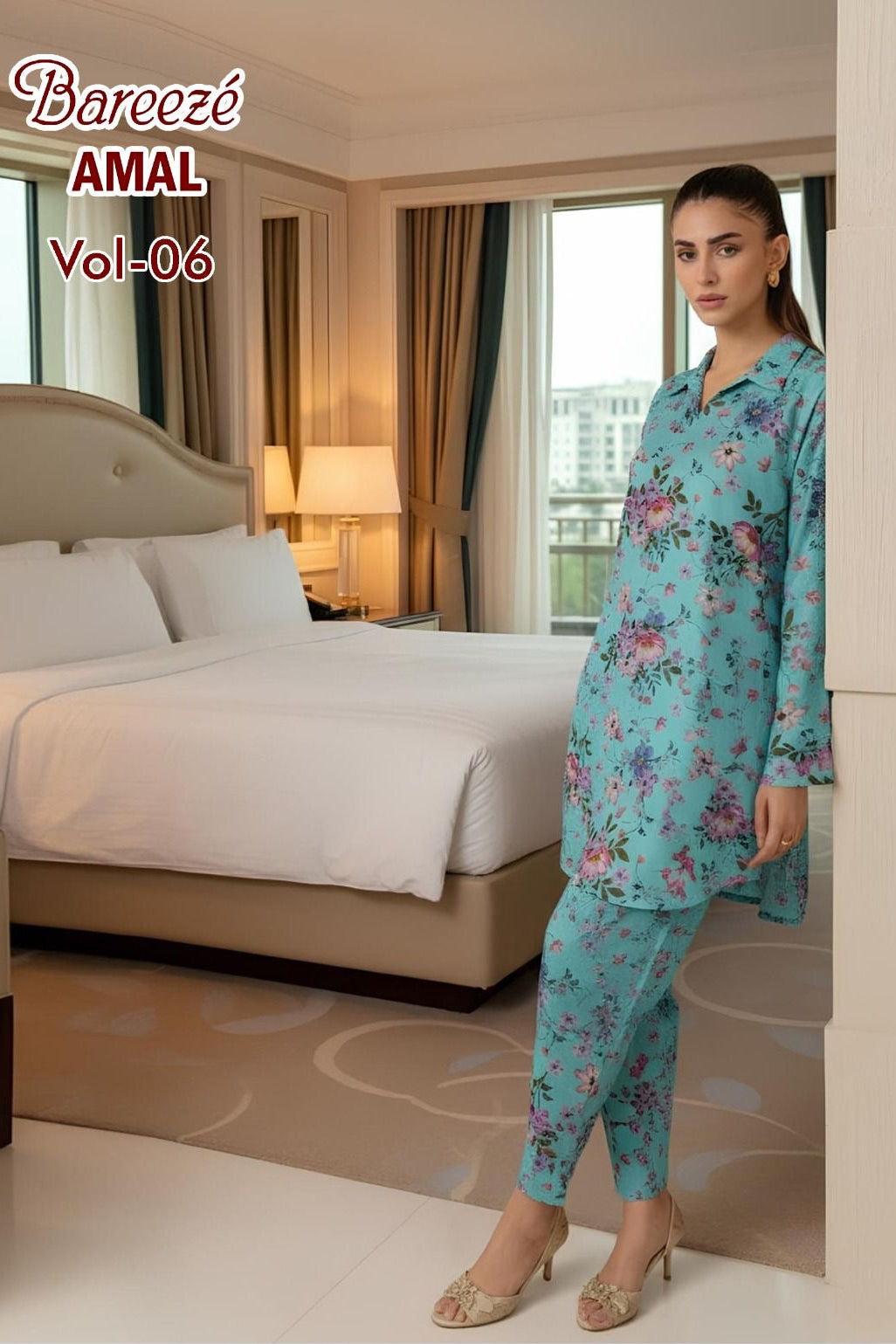 Breeze Premium High Quality Lawn 2 Piece Shirt & Trouser D#306 - Waheed Javaid Collections
