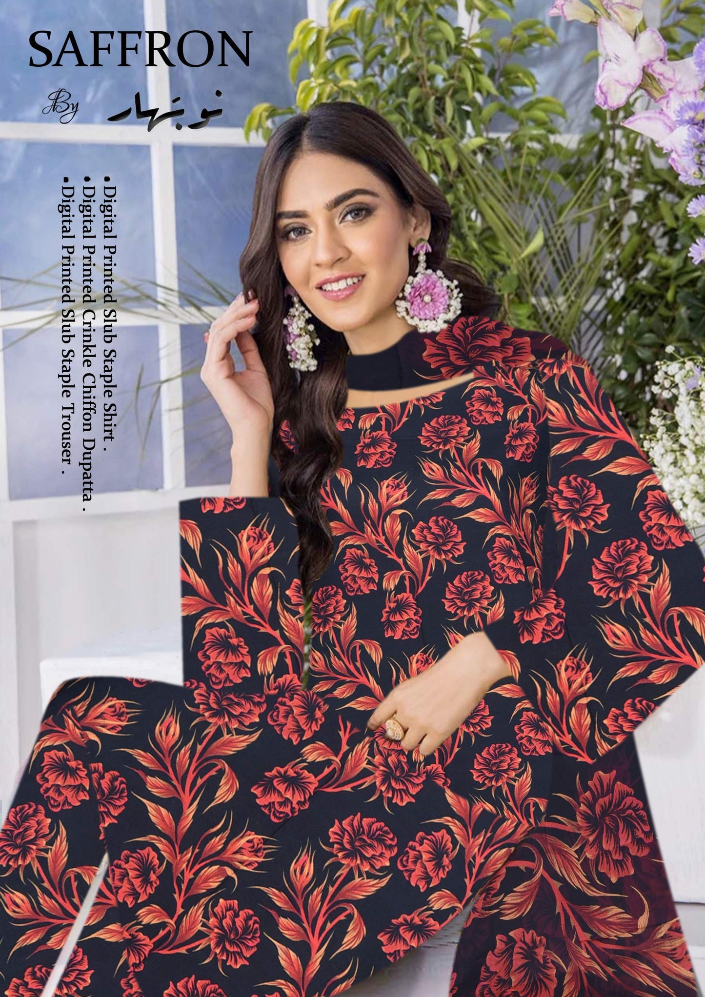 Saffron Viscose Full Print All over #1