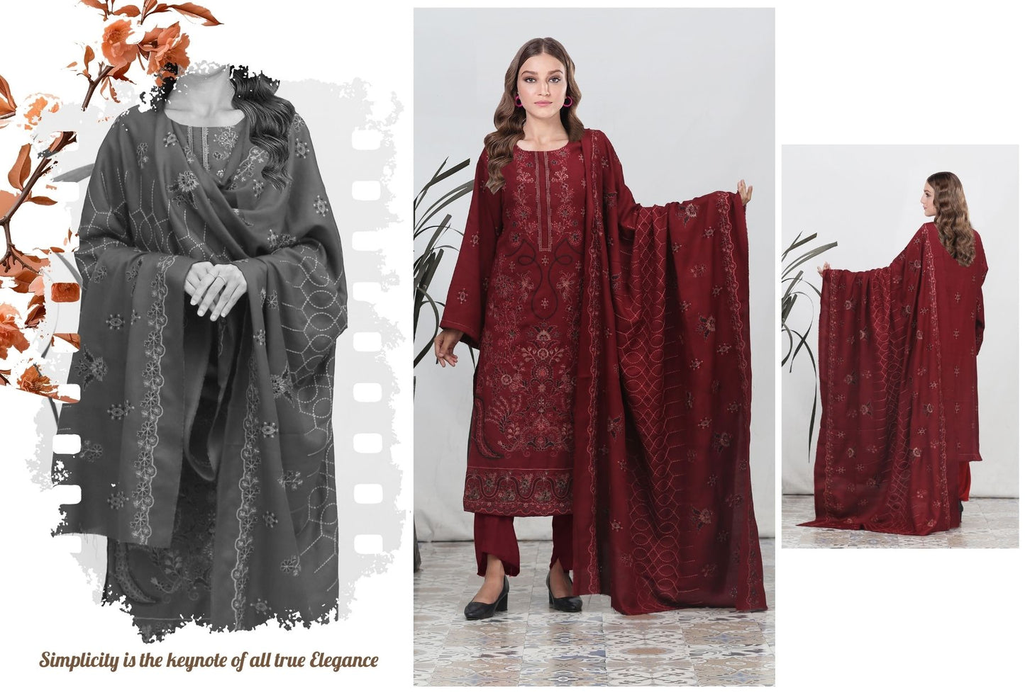 Chamki Preimum Wool Embroidered 3 Piece #5