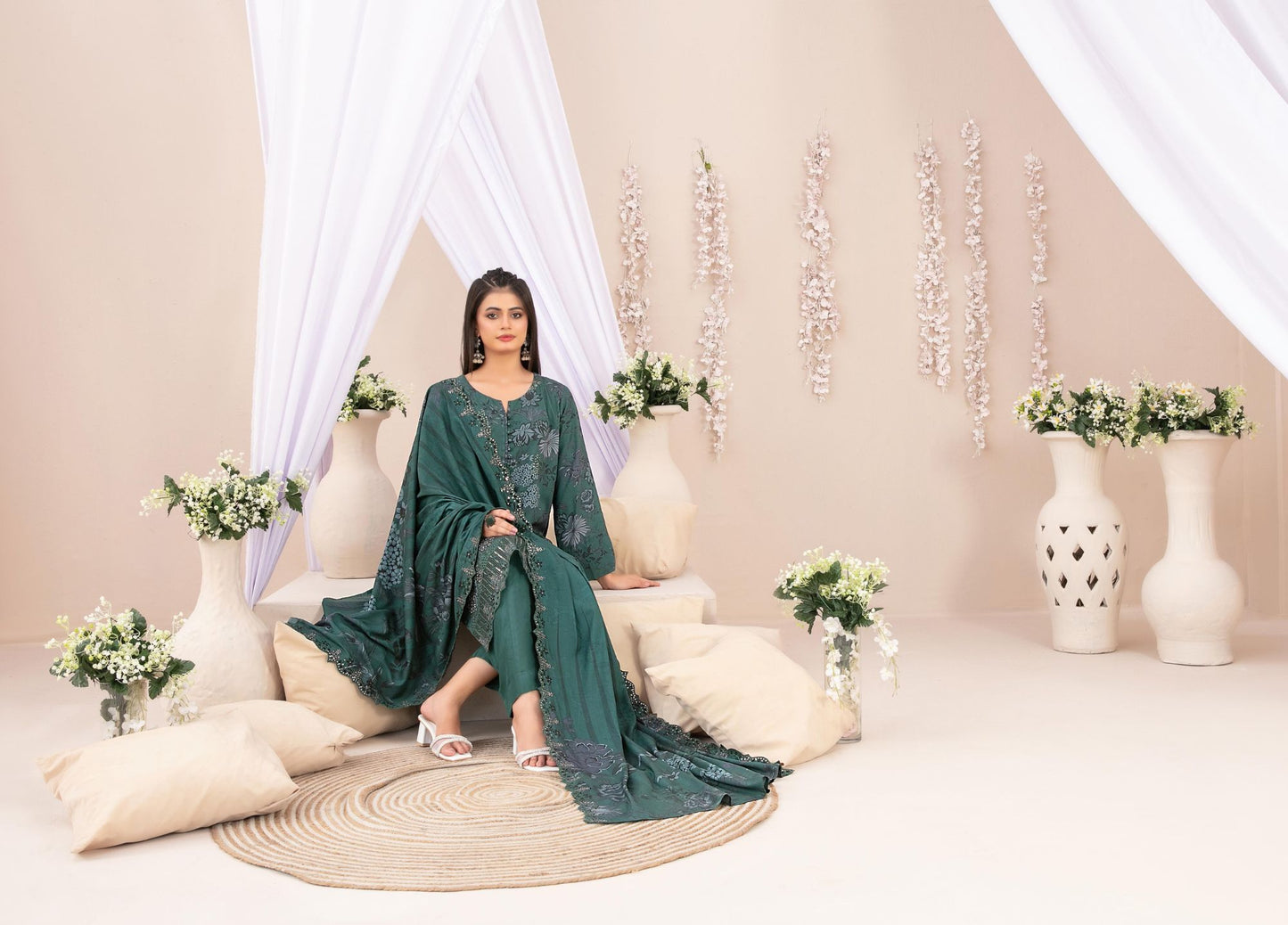Tawakkal Shamailah Daman Cutwork With Dupptta Cutwork Fancy #5