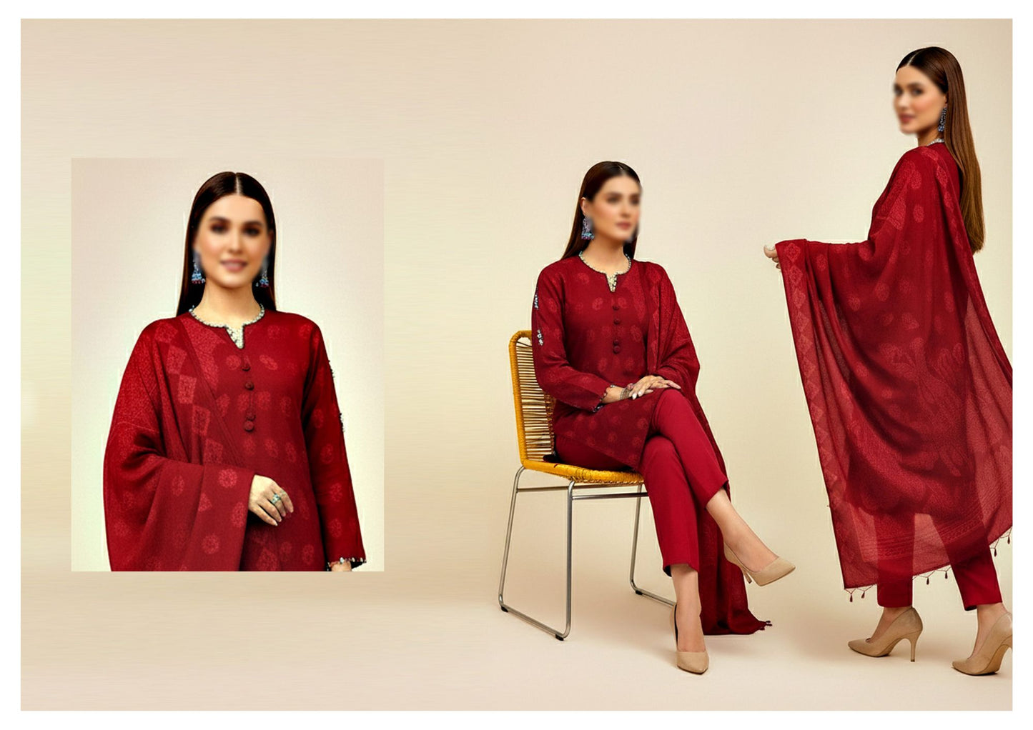 Mahpara Jacquard Wool Velvet Broosha #3