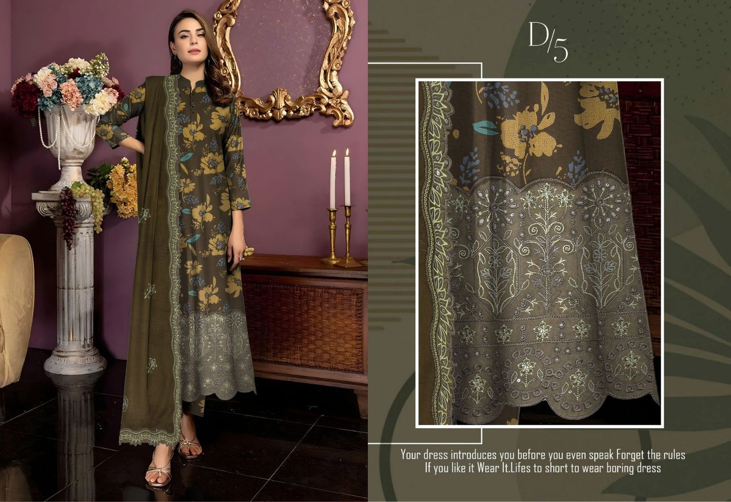 Preimum Peach Dhanak Daman Fancy Embroidered with Heavy #5