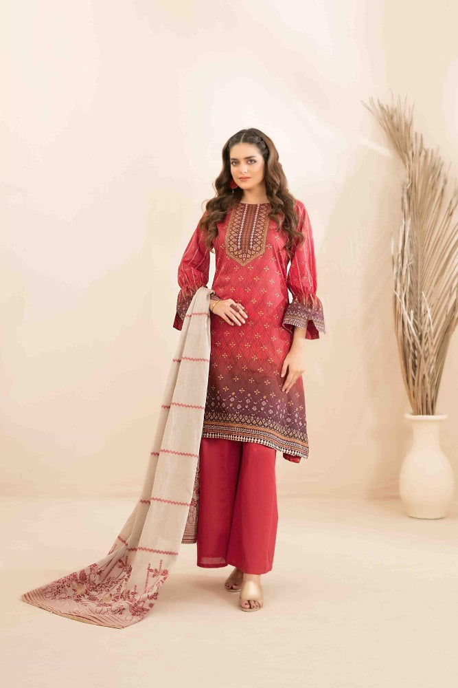 OLA Digital Printed Bana Dora Lawn Tawakkal D-1214