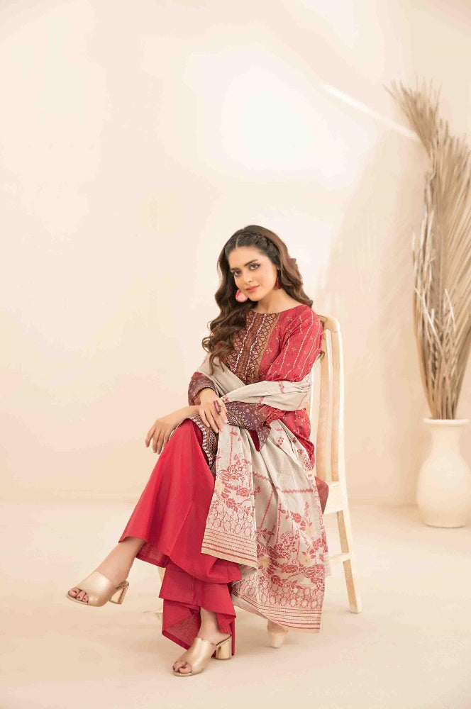 OLA Digital Printed Bana Dora Lawn Tawakkal D-1214