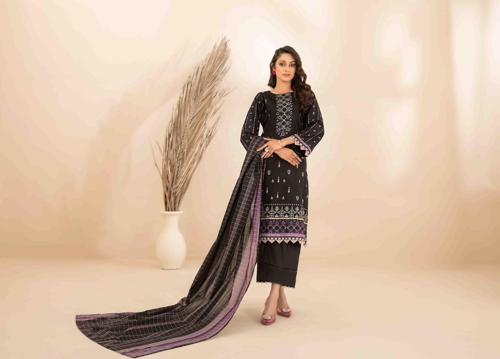 OLA Digital Printed Bana Dora Lawn Tawakkal D-1215