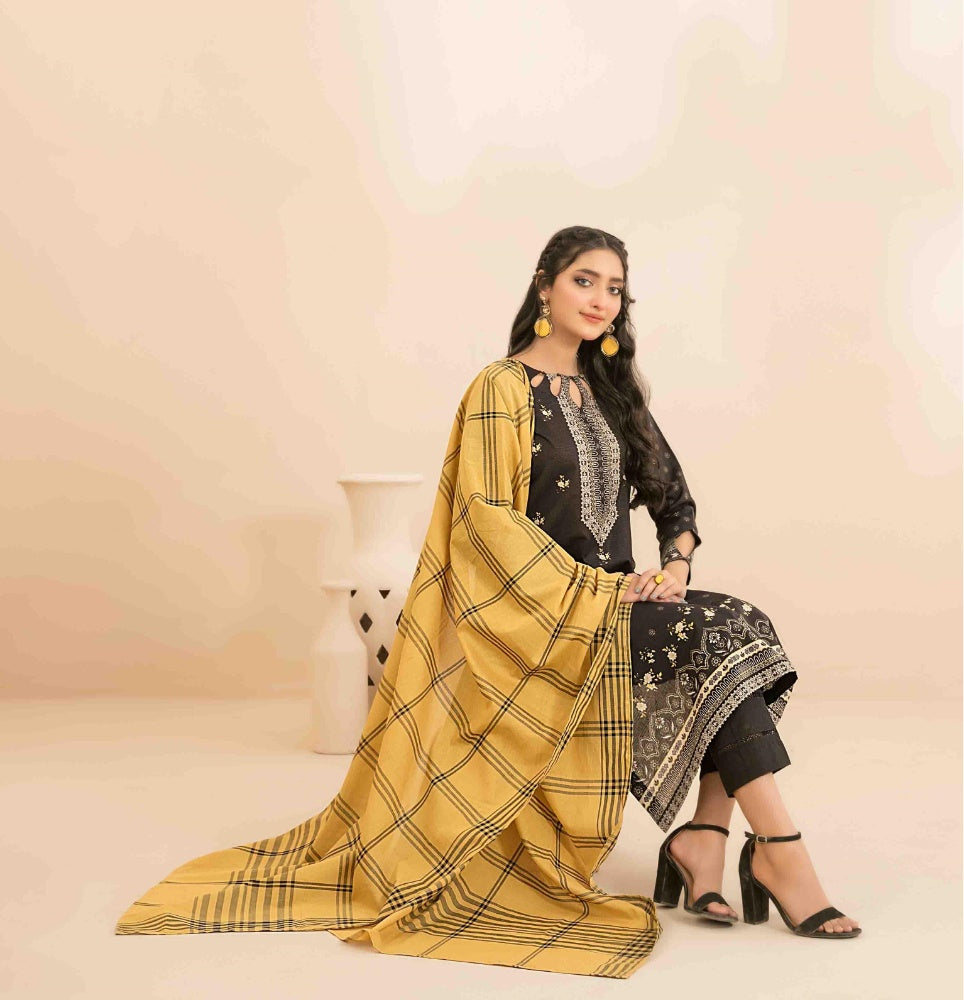 OLA Digital Printed Bana Dora Lawn Tawakkal D-1220