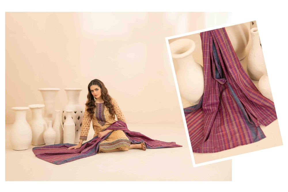 OLA Digital Printed Bana Dora Lawn Tawakkal D-1224