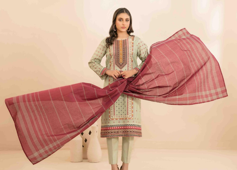 OLA Digital Printed Bana Dora Lawn Tawakkal D-1228