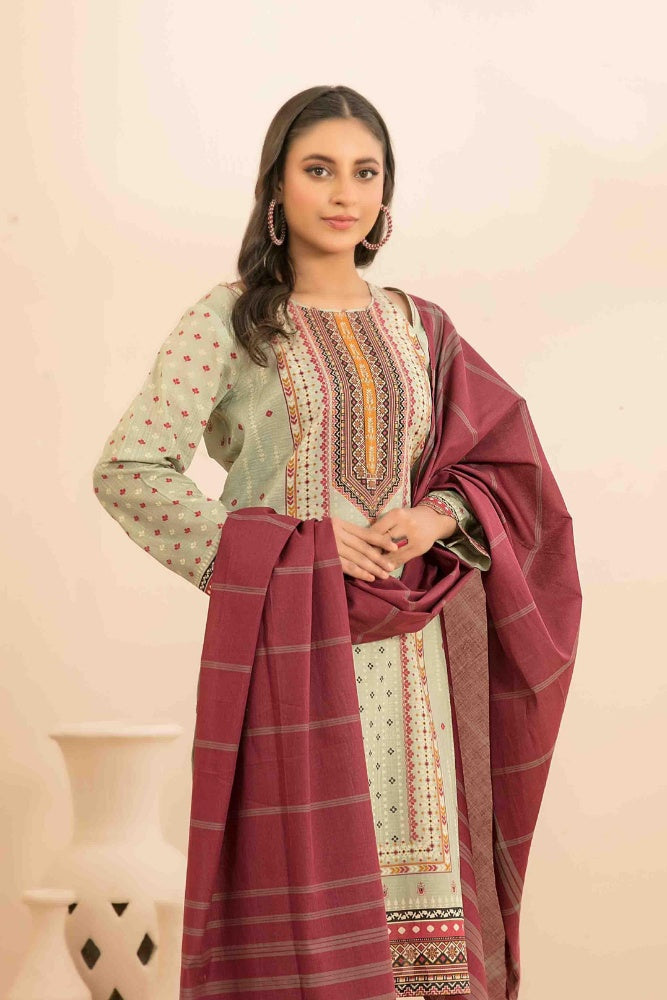 OLA Digital Printed Bana Dora Lawn Tawakkal D-1228