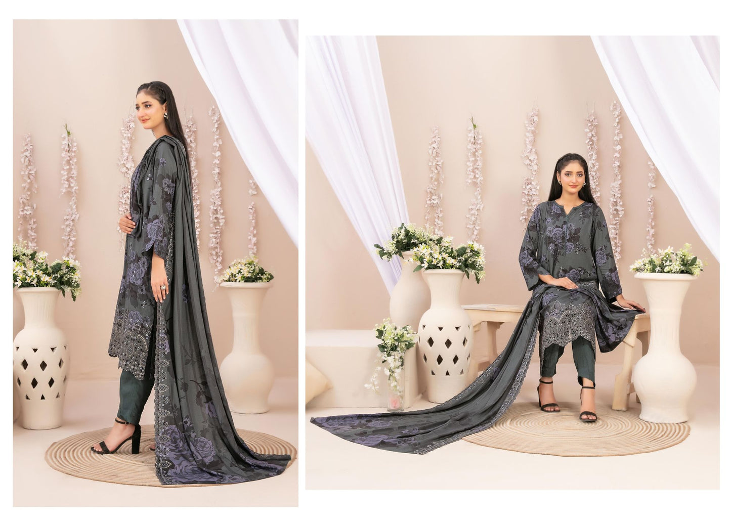 Tawakkal Shamailah Daman Cutwork With Dupptta Cutwork Fancy #6