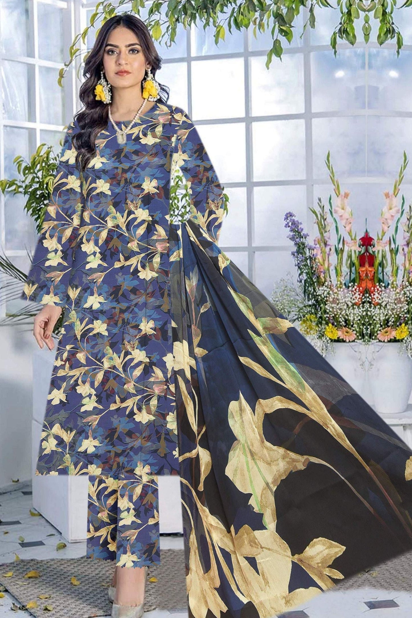 Saffron Viscose Full Print All over #6