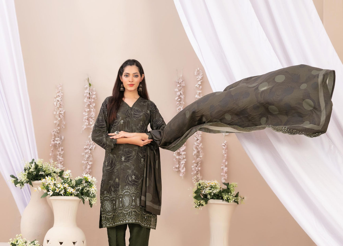 Tawakkal Shamailah Daman Cutwork With Dupptta Cutwork Fancy #8