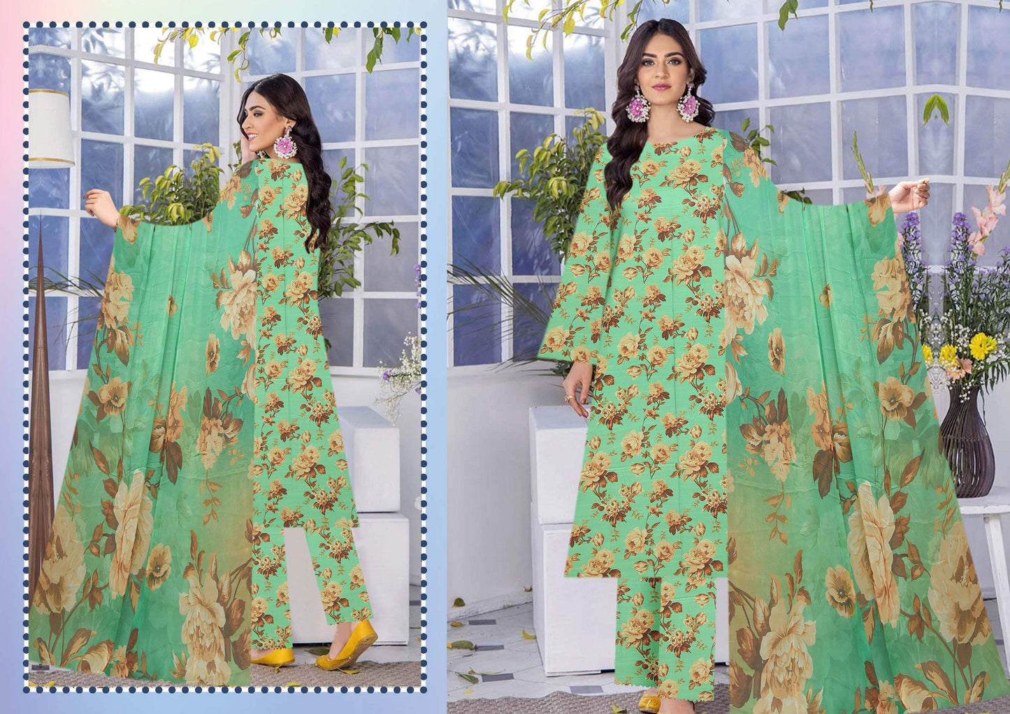 Saffron Viscose Full Print All over #8