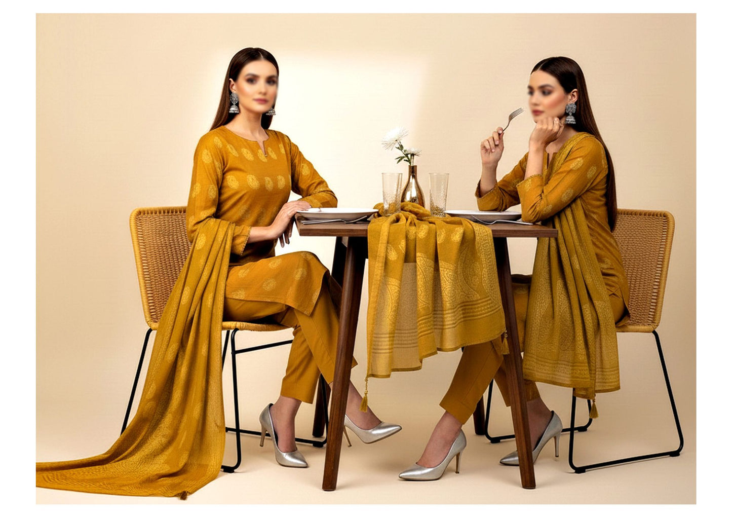 Mahpara Jacquard Wool Velvet Broosha #5