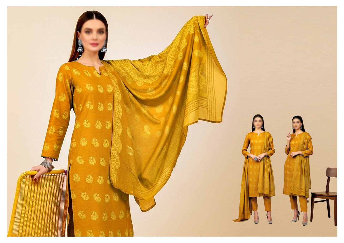 Mahpara Jacquard Wool Velvet Broosha #5