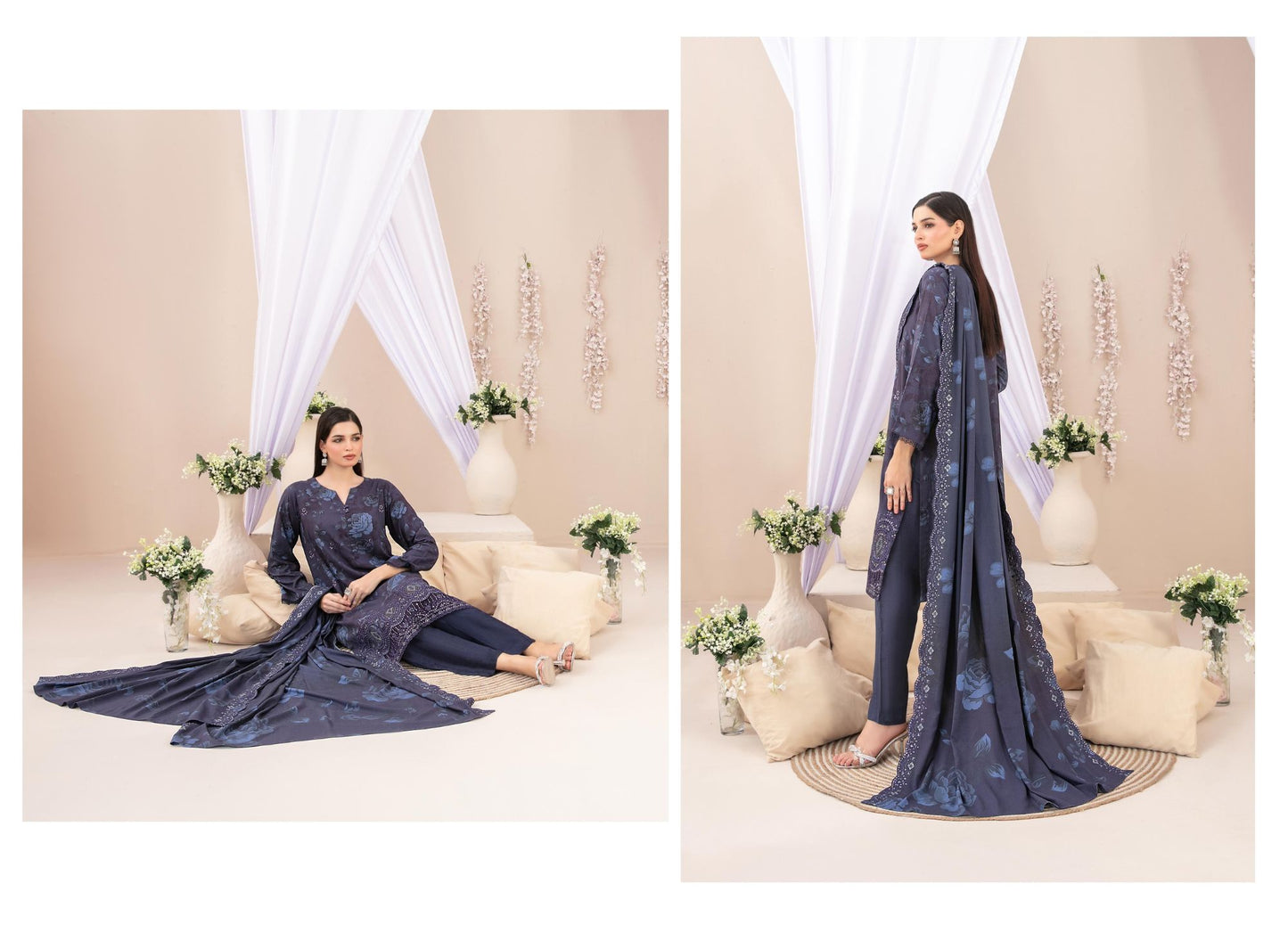 Tawakkal Shamailah Daman Cutwork With Dupptta Cutwork Fancy #9
