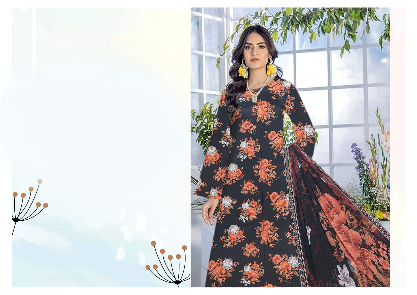 Saffron Viscose Full Print All over #9