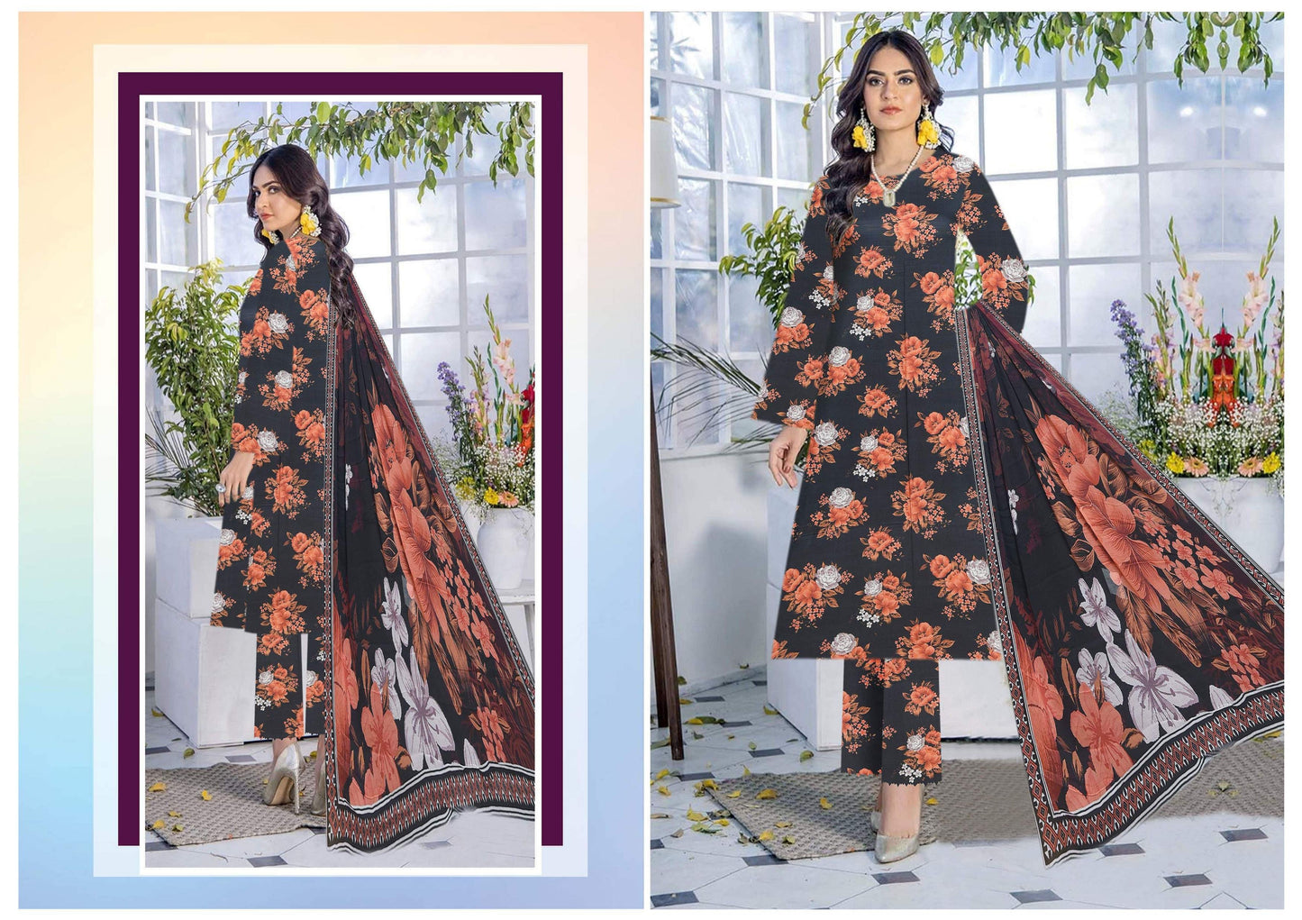 Saffron Viscose Full Print All over #9