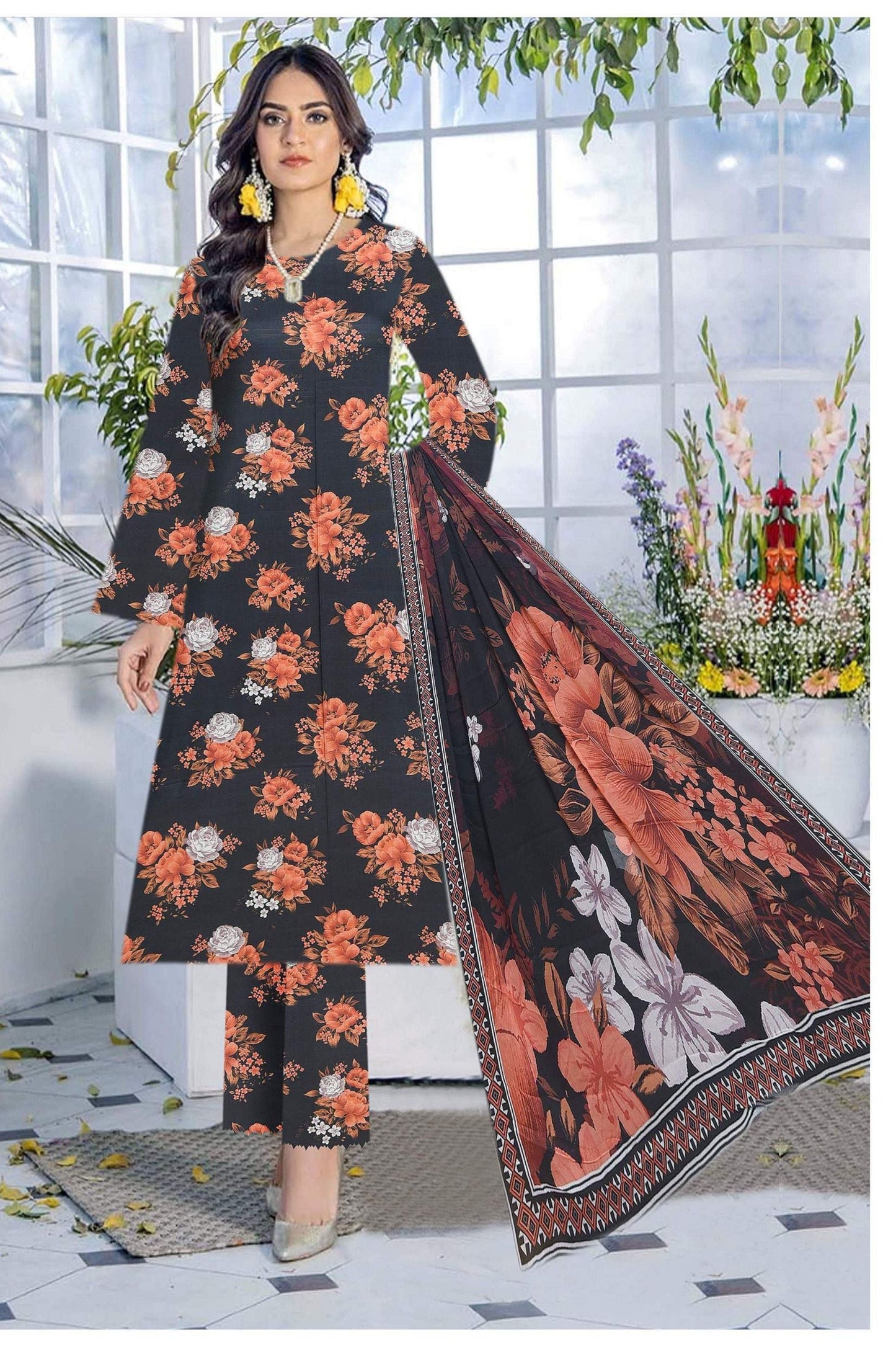 Saffron Viscose Full Print All over #9