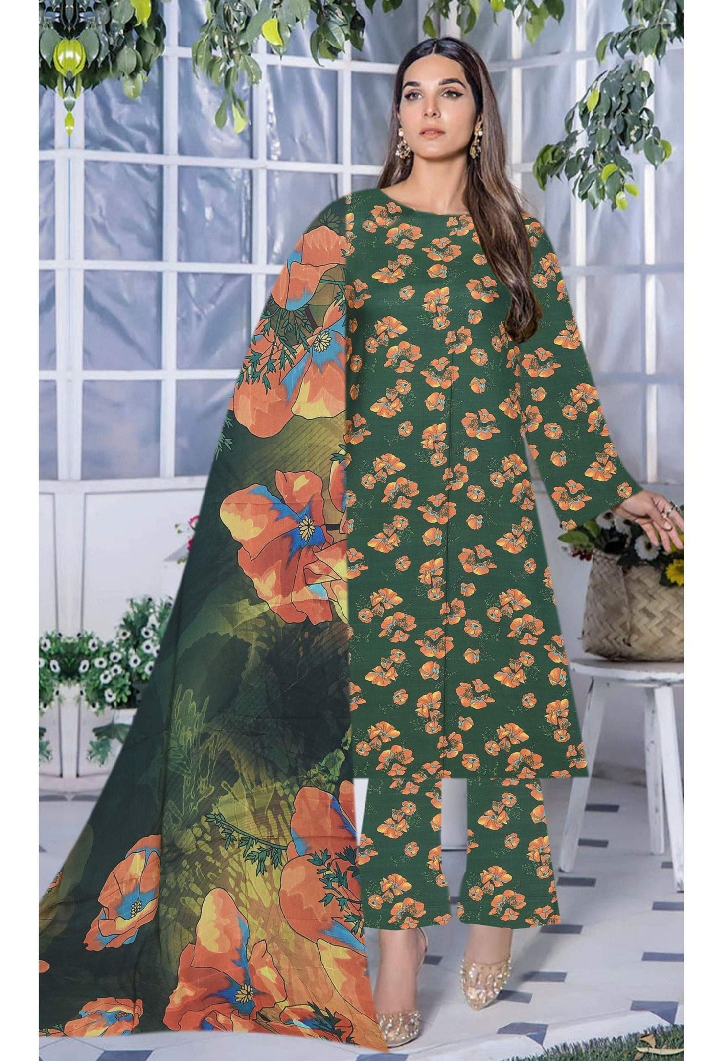 Saffron Viscose Full Print All over #10
