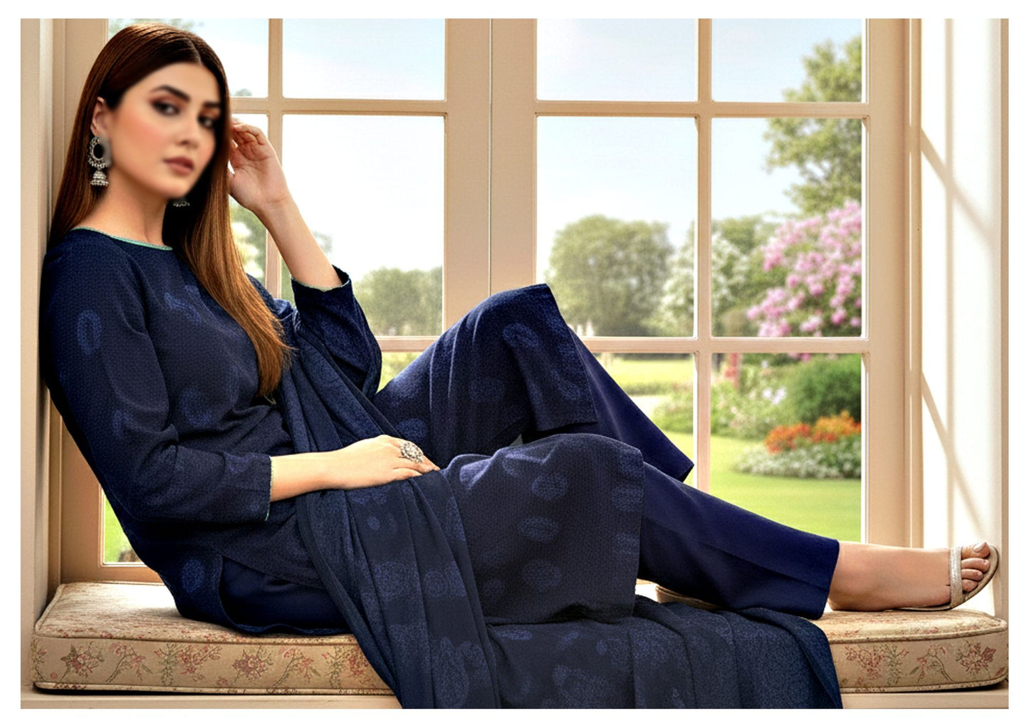 Mahpara Jacquard Wool Velvet Broosha #6