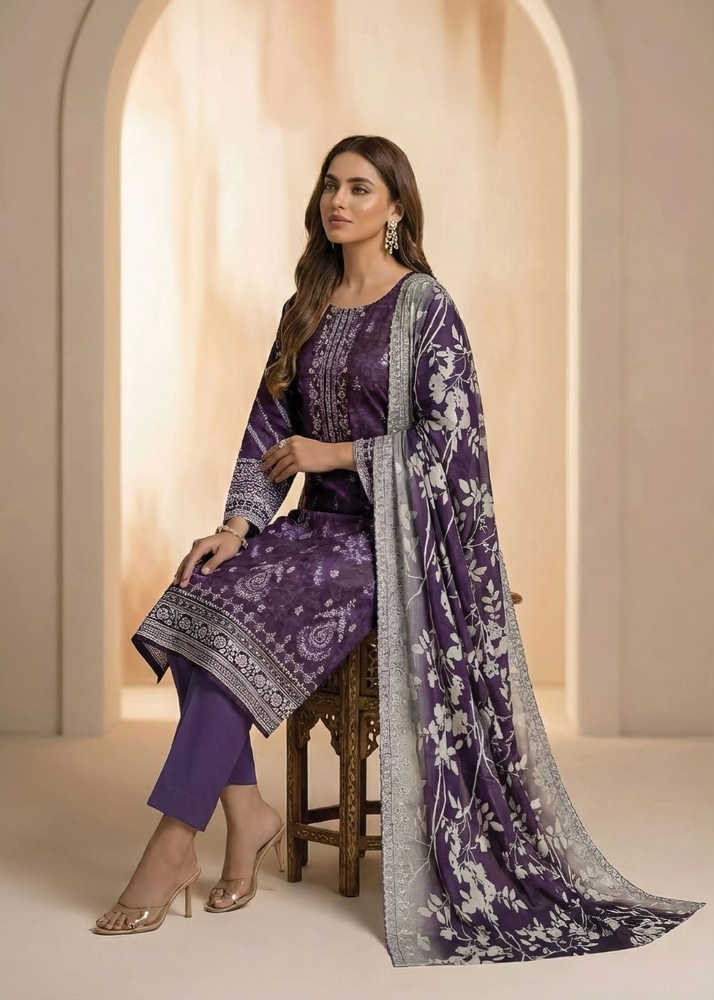 Diva Lawn Embroidered 3 Piece 10 - Waheed Javaid Collections
