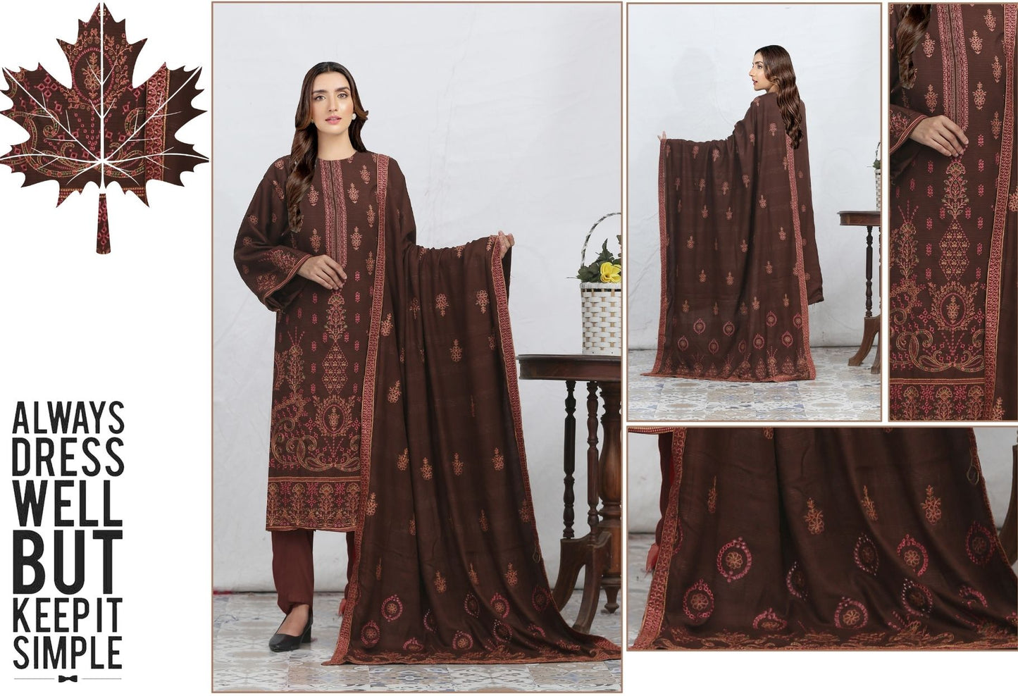 Chamki Preimum Wool Embroidered 3 Piece #7