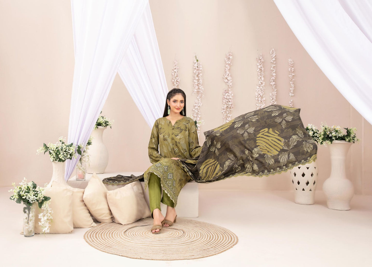 Tawakkal Shamailah Daman Cutwork With Dupptta Cutwork Fancy #1