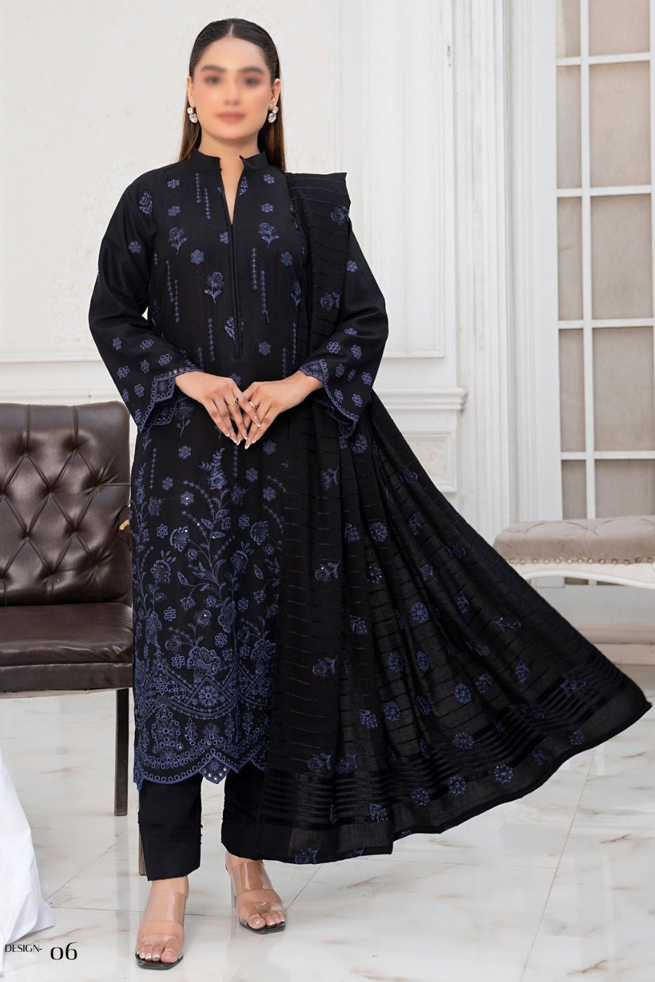 Winter Wool Classic Embroidered Colllection #6  Waheed Javaid Collection
