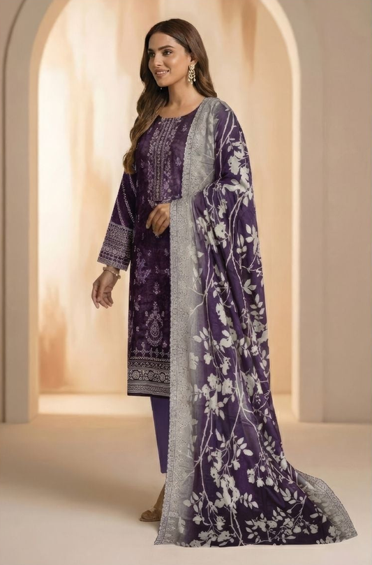 Diva Lawn Embroidered 3 Piece 10 - Waheed Javaid Collections