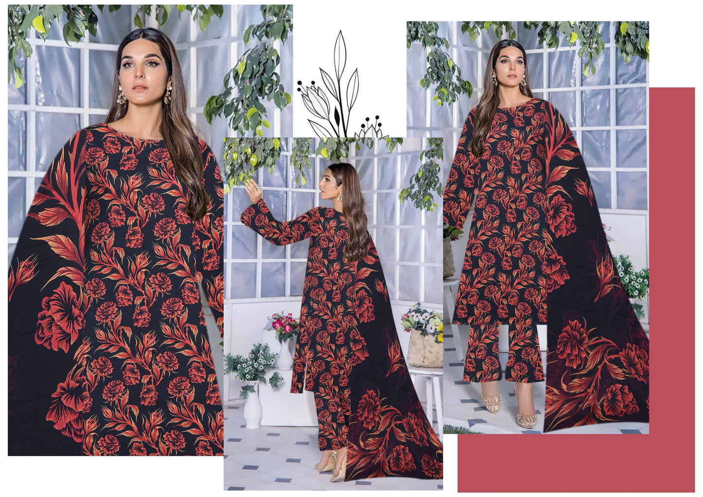 Saffron Viscose Full Print All over #1