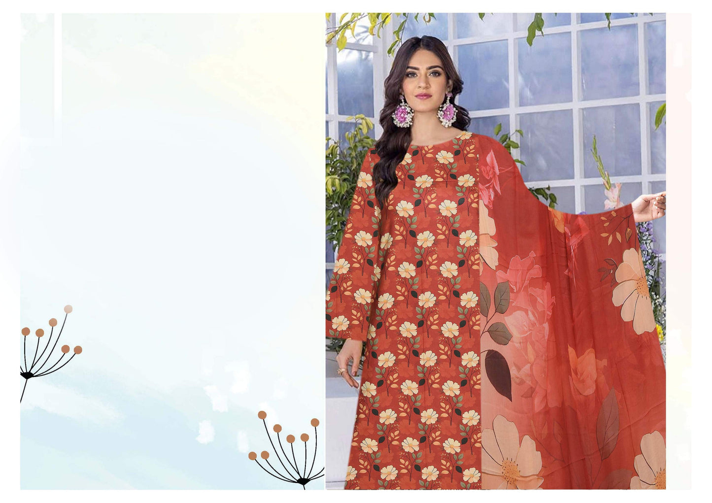 Saffron Viscose Full Print All over #2