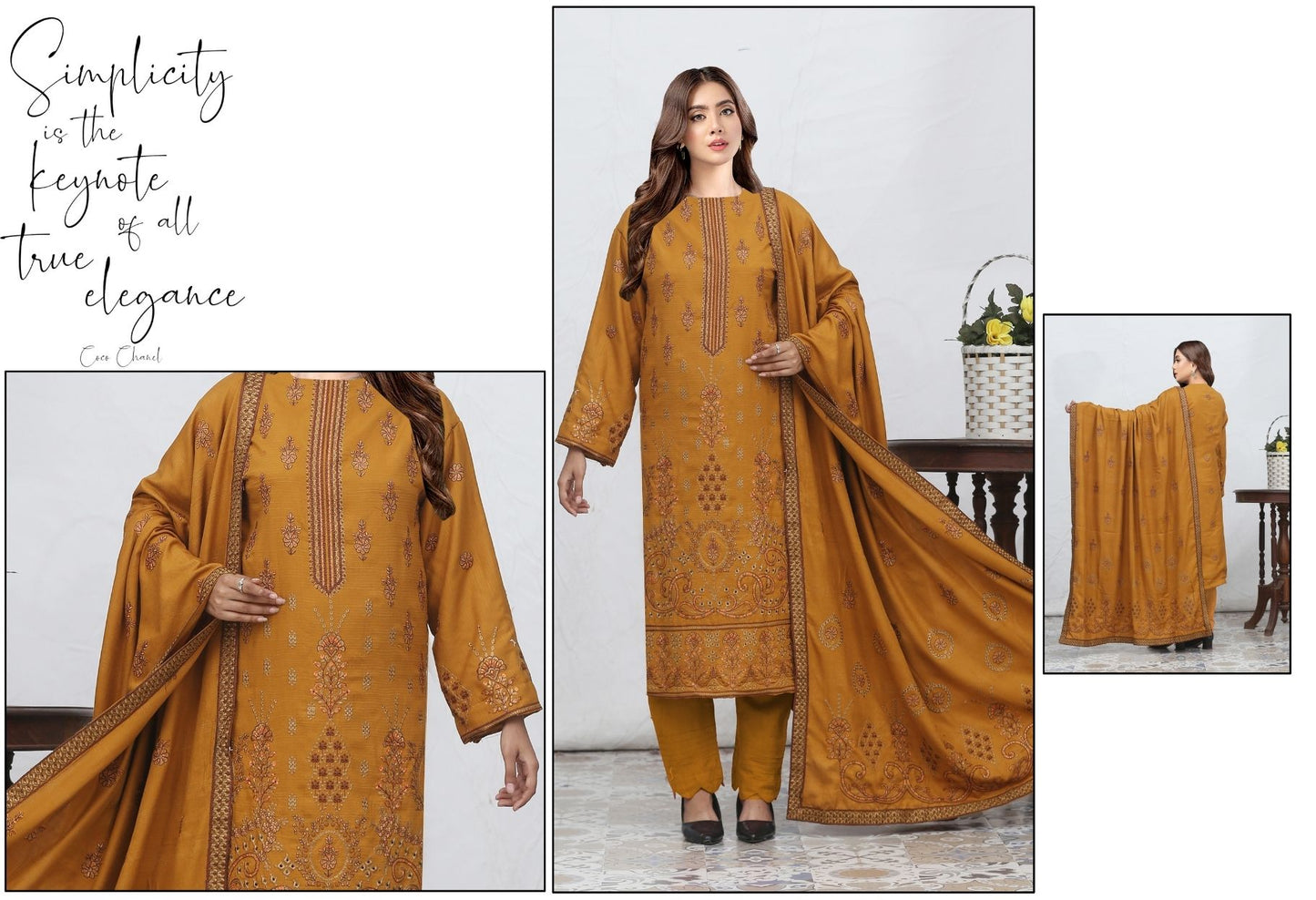 Chamki Preimum Wool Embroidered 3 Piece #9