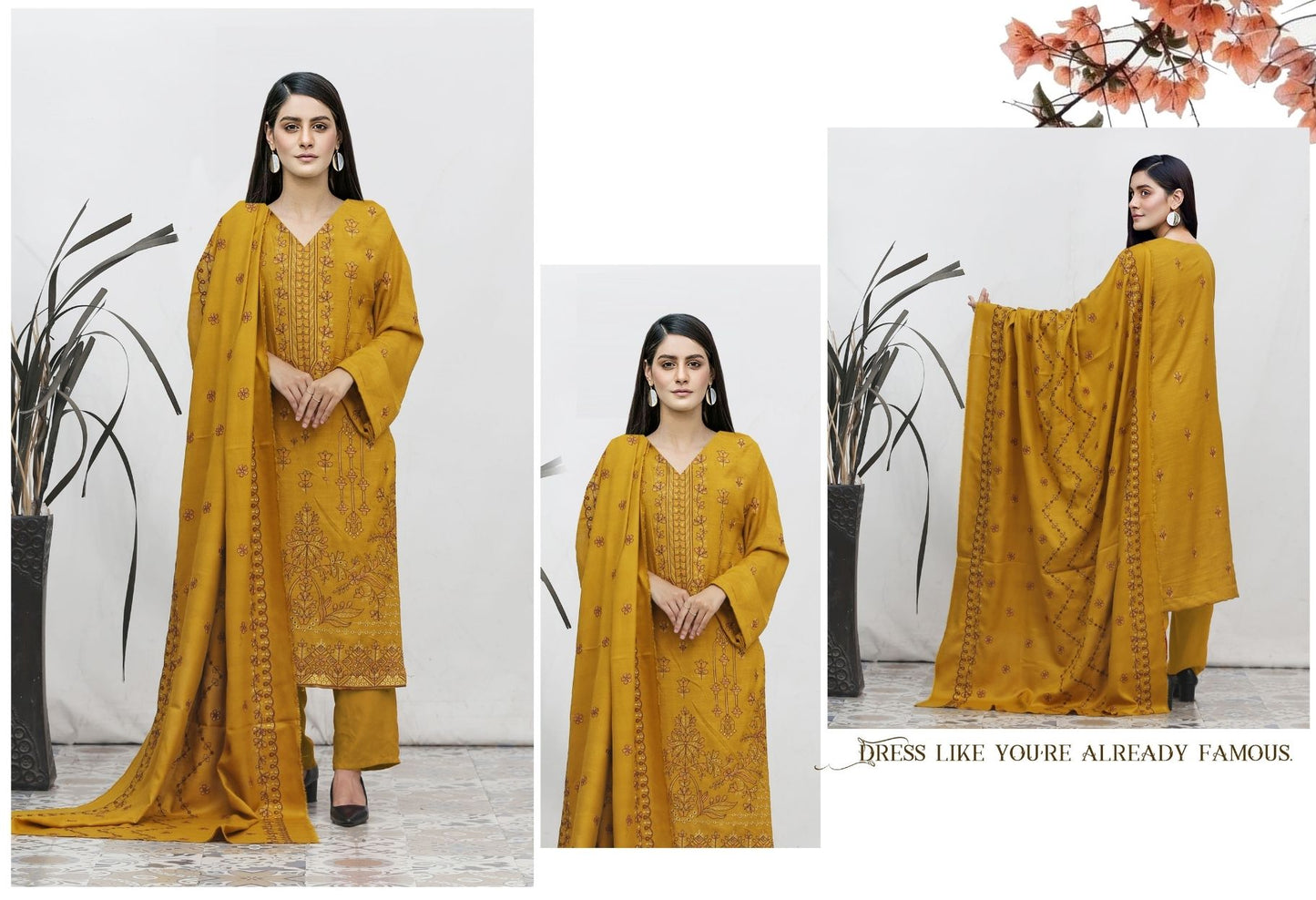 Chamki Preimum Wool Embroidered 3 Piece #2