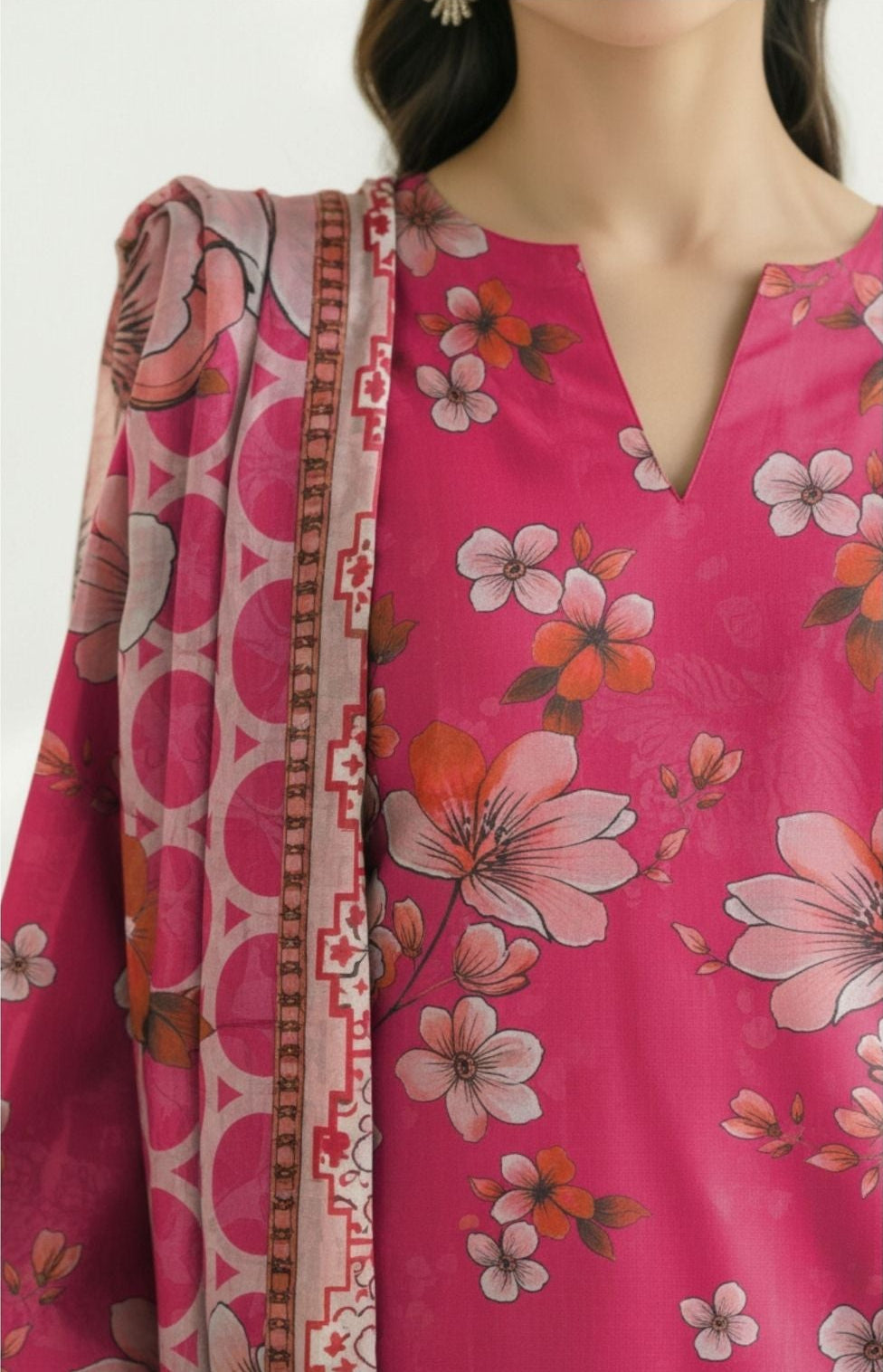 Orang Printed Premium Lawn 3 Piece 02