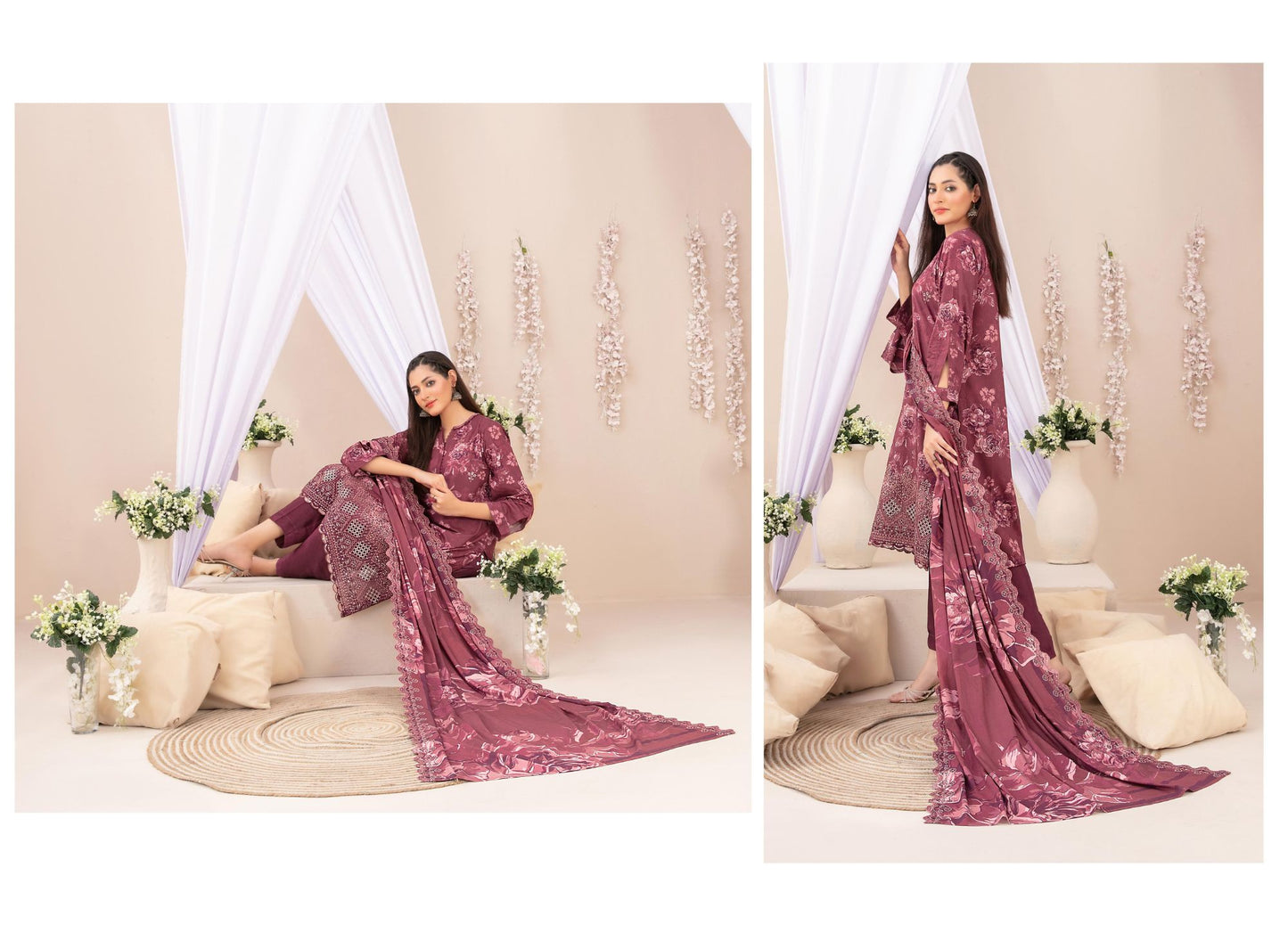 Tawakkal Shamailah Daman Cutwork With Dupptta Cutwork Fancy #2