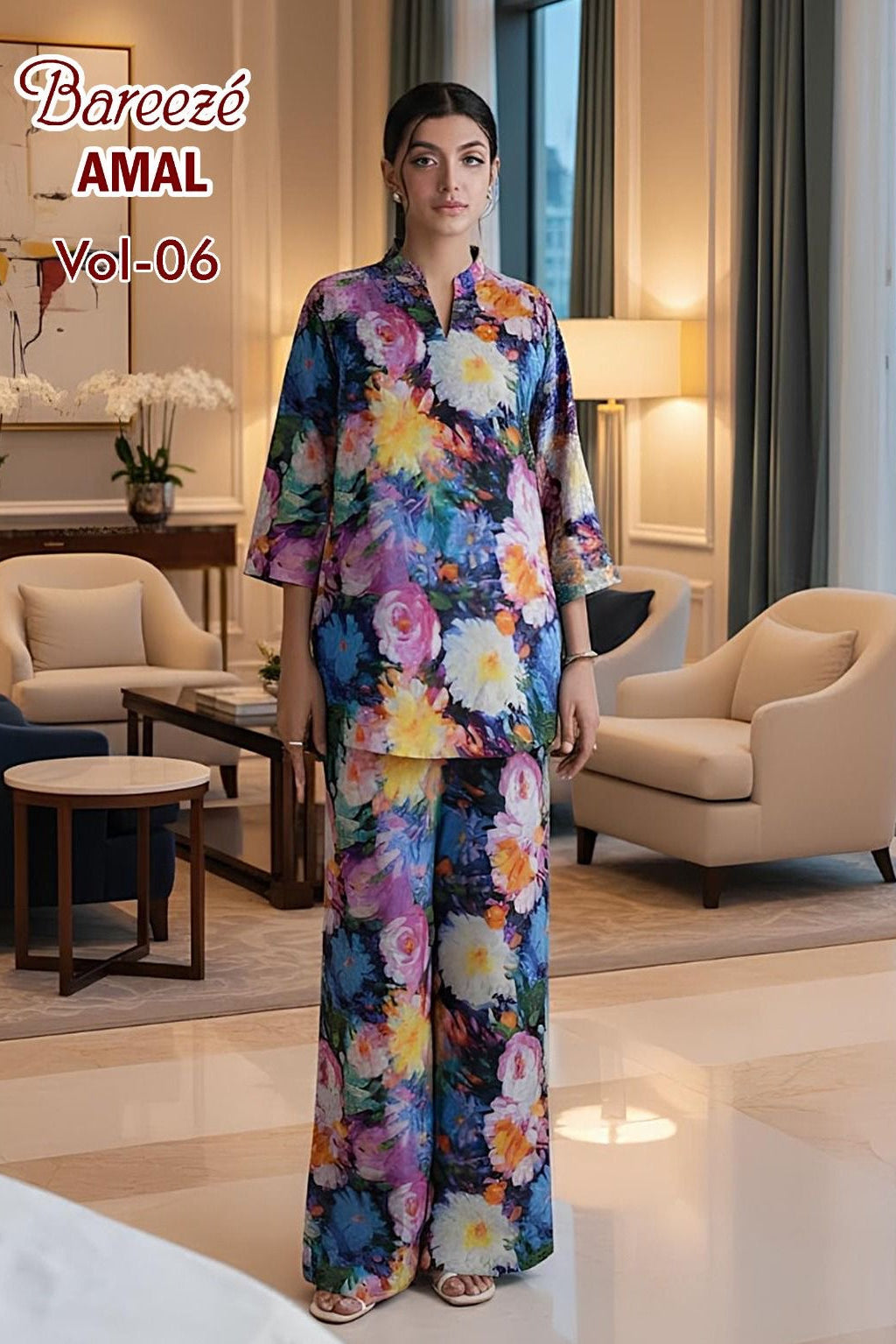 Breeze Premium High Quality Lawn 2 Piece Shirt & Trouser D#311 - Waheed Javaid Collections
