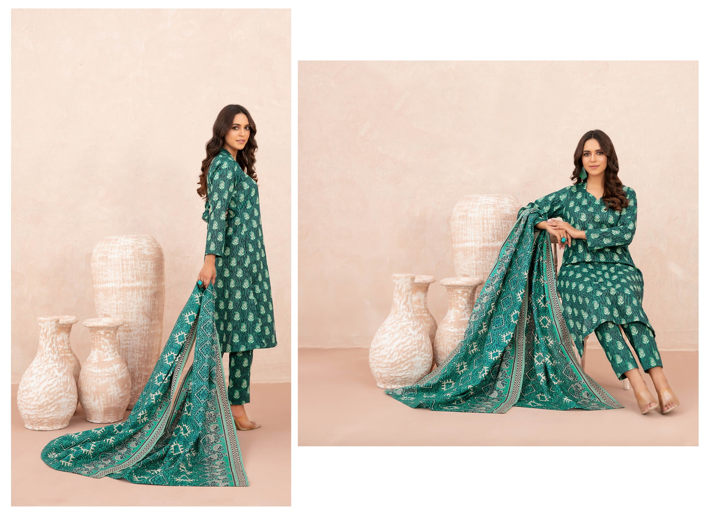 Nazli Tawakkal Premium High Quality Khaddar Printed 3 Piece D#48 - Waheed Javaid Collections