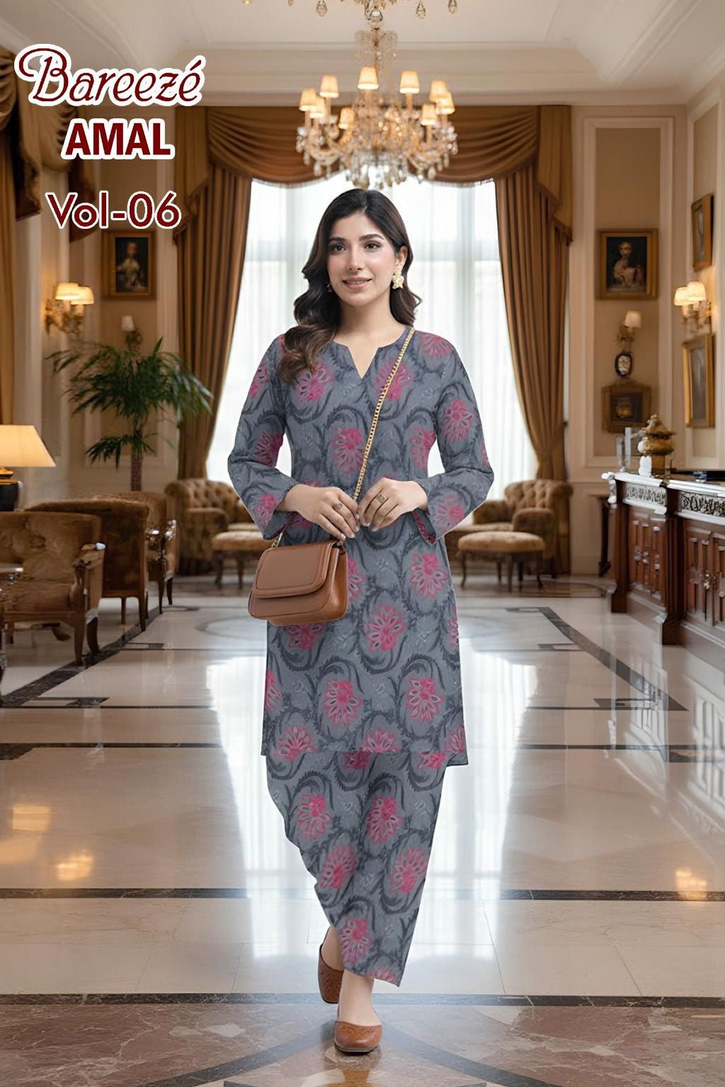 Breeze Premium High Quality Lawn 2 Piece Shirt & Trouser D#310 - Waheed Javaid Collections