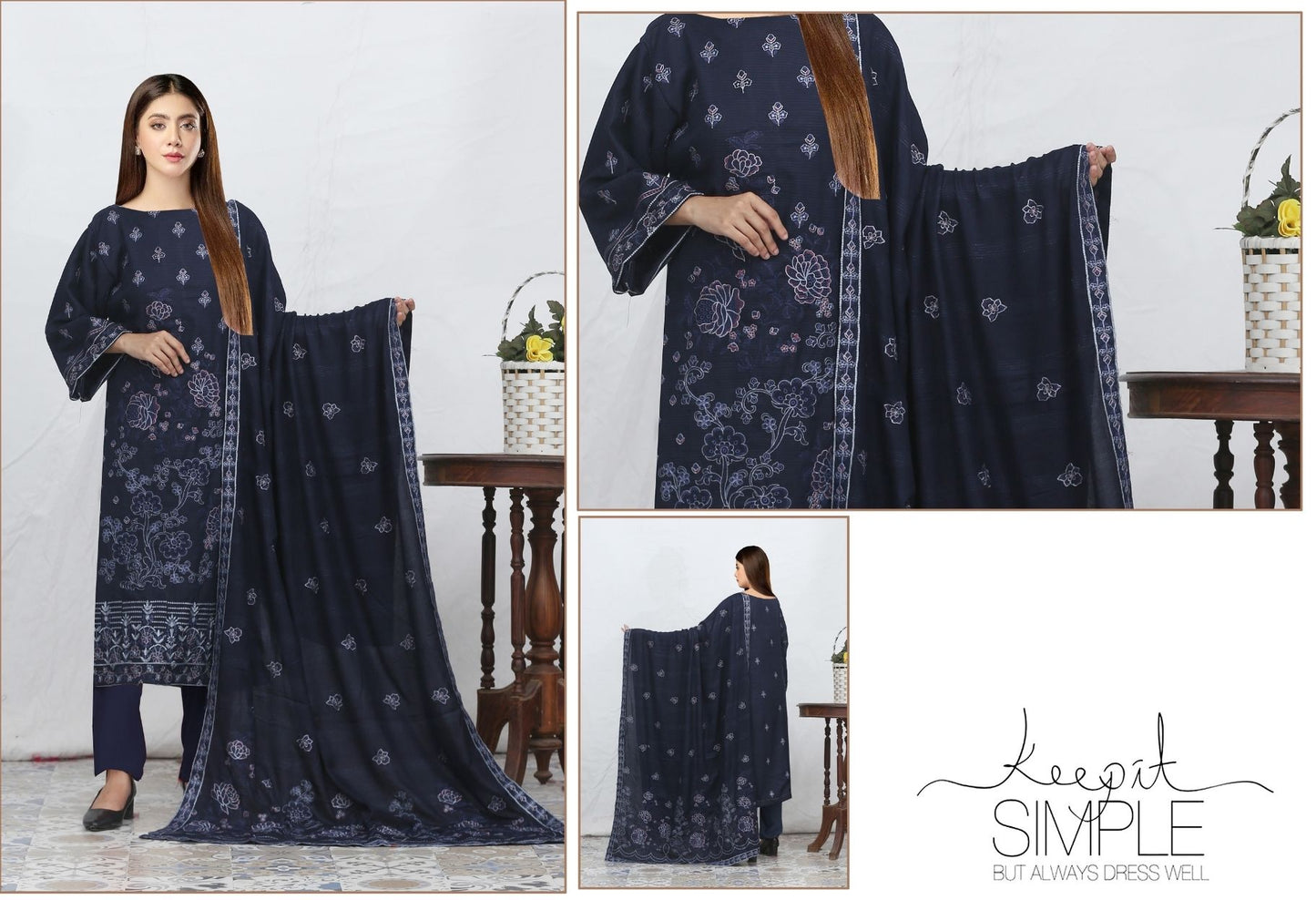 Chamki Preimum Wool Embroidered 3 Piece #10