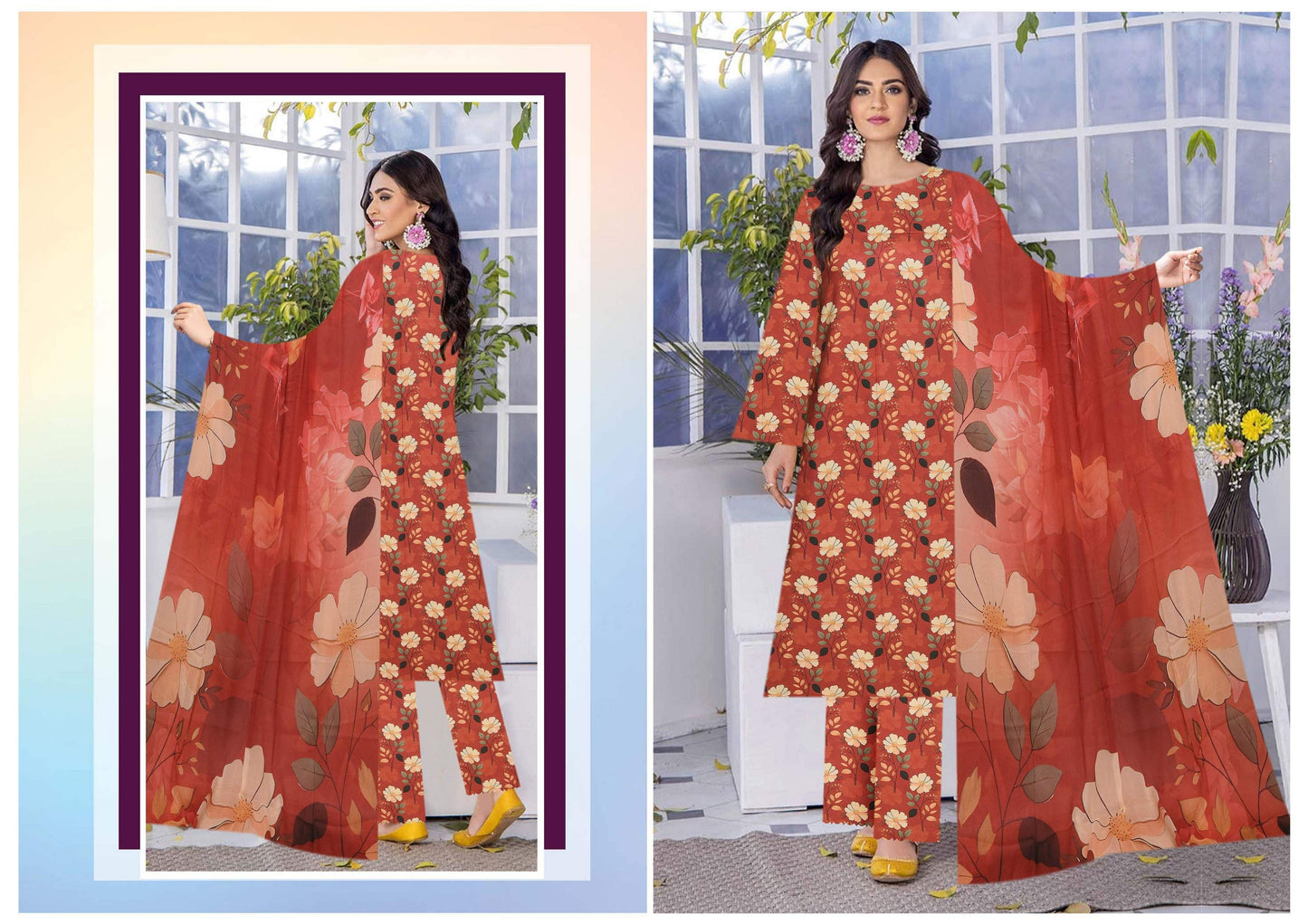 Saffron Viscose Full Print All over #2