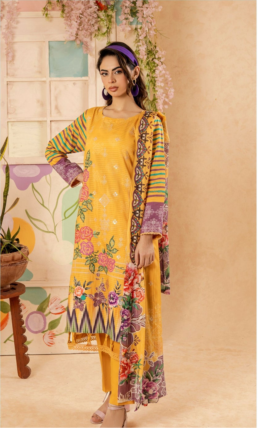Cross Stich Embroidered Banna Dora Viscose D#7
