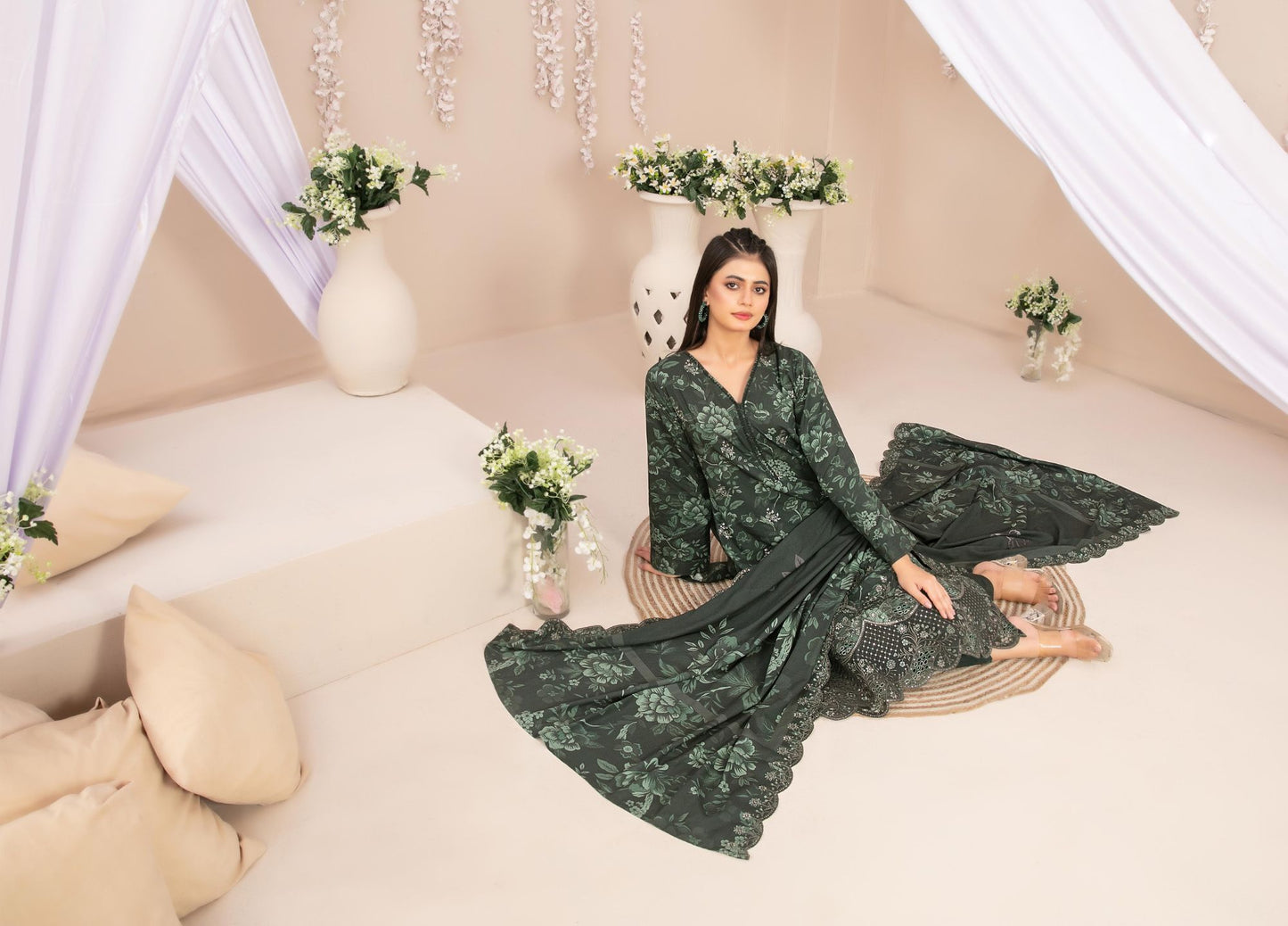 Tawakkal Shamailah Daman Cutwork With Dupptta Cutwork Fancy #3