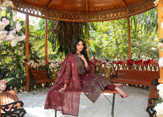 Gulbahaar Embroidered Digital Printed Lawn 3 Piece 2783
