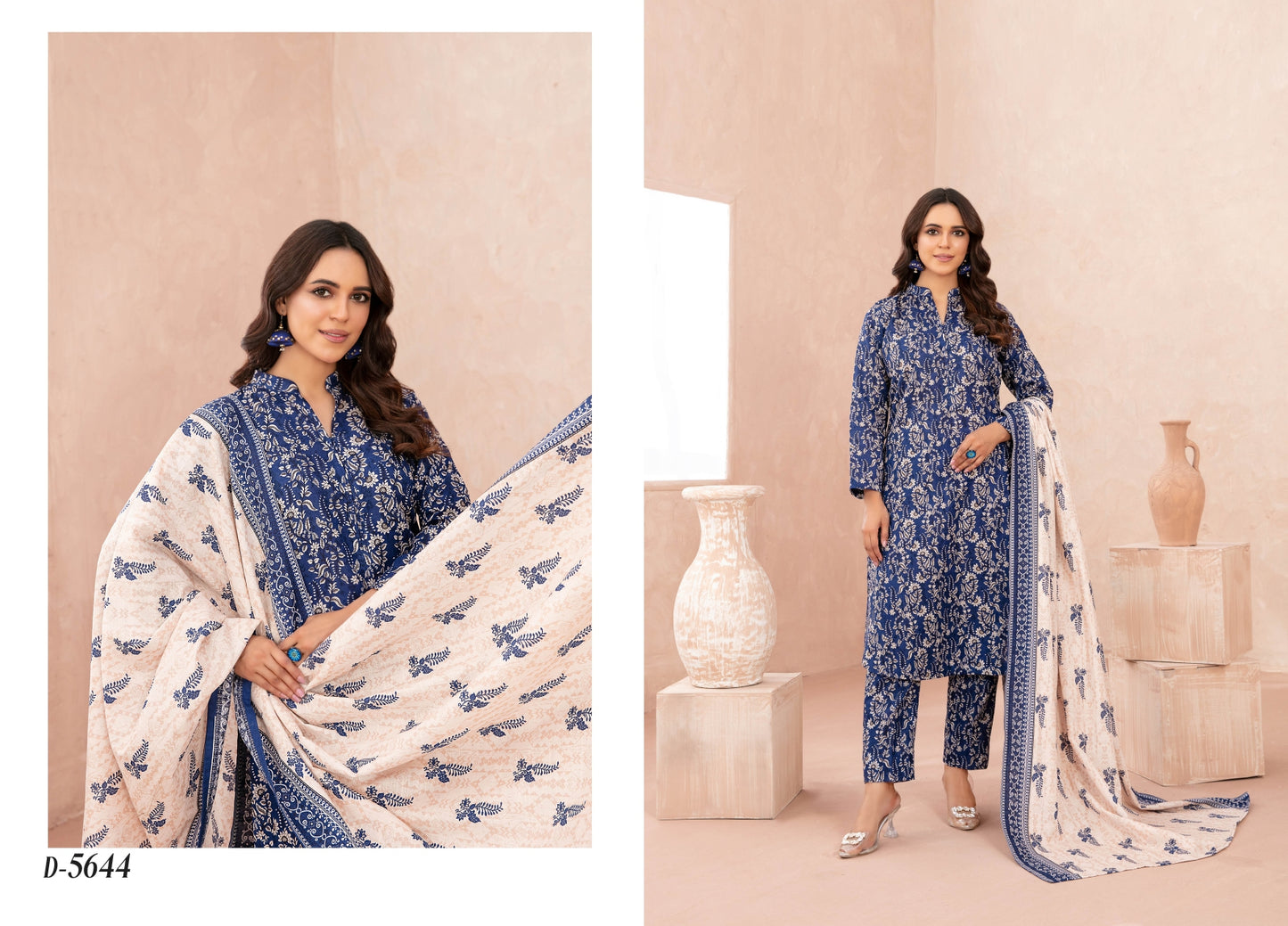 Nazli Tawakkal Premium High Quality Khaddar Printed 3 Piece D#44 - Waheed Javaid Collections